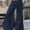 Women's Wide Leg Flared Pants Bell Bottom Pants Trousers Black White Blue Mid Waist Coastal grandma style Chic & Modern Basic Ankle-Length Lightweight Solid Colored S M L XL XXL -LIGHTINTHEBOX Shop kdgmah1644485394388