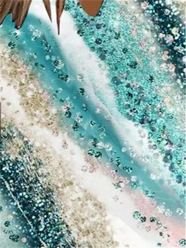 Women's Tank Top Green Graphic Abstract Print Sleeveless Casual Basic V Neck Regular Fit 4 Women's Tank Top Green Graphic Abstract Print Sleeveless Casual Basic V Neck Regular Fit - Image 2