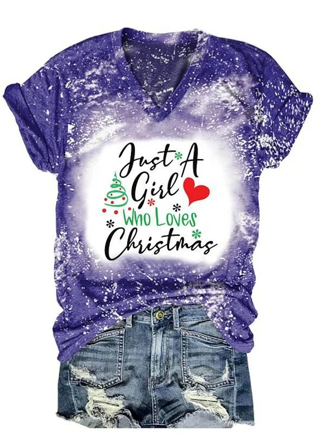 Women‘s Plus Size Christmas Tops T Shirt Tee Letter Print Short Sleeve V Neck Casual Daily Polyester Winter Fall Green Black / Weekend 7 Women‘s Plus Size Christmas Tops T Shirt Tee Letter Print Short Sleeve V Neck Casual Daily Polyester Winter Fall Green Black / Weekend - Image 5