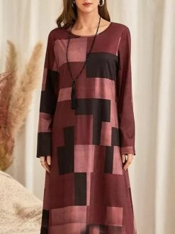 Women's Casual Dress Print Dress Plaid Pocket Print Crew Neck Long Dress Maxi Dress Fashion Streetwear Outdoor Daily Long Sleeve Regular Fit Fuchsia Fall S M L XL XXL 6 Women's Casual Dress Print Dress Plaid Pocket Print Crew Neck Long Dress Maxi Dress Fashion Streetwear Outdoor Daily Long Sleeve Regular Fit Fuchsia Fall S M L XL XXL -LIGHTINTHEBOX Shop khrtyo1694165543994