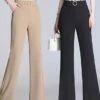 Women's Dress Pants Bell Bottom Pants Trousers Full Length Fashion Work Office Street White Khaki M L Fall Winter -LIGHTINTHEBOX Shop kjtadk1697766238115