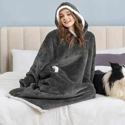 Women‘s Christmas Couple‘s Pajamas Nightgown Wearable Blanket Hoodie Blanket Pure Color Warm Comfort Oversized Home Daily Fleece Warm Hoodie Long Sleeve Pocket Winter Fall Pink Wine 39 Women‘s Christmas Couple‘s Pajamas Nightgown Wearable Blanket Hoodie Blanket Pure Color Warm Comfort Oversized Home Daily Fleece Warm Hoodie Long Sleeve Pocket Winter Fall Pink Wine -LIGHTINTHEBOX Shop kniggp1663926507439