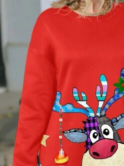 Women's Casual Dress Christmas Dress Sweatshirt Dress Deer Print Crew Neck Mini Dress Fashion Streetwear Outdoor Christmas Long Sleeve Loose Fit Wine Fall Winter S M L XL XXL 7 Women's Casual Dress Christmas Dress Sweatshirt Dress Deer Print Crew Neck Mini Dress Fashion Streetwear Outdoor Christmas Long Sleeve Loose Fit Wine Fall Winter S M L XL XXL -LIGHTINTHEBOX Shop knsyfd1696743403413