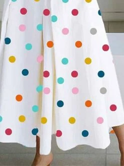 Women's Shirt Dress Casual Dress Work Dress Maxi Long Dress Outdoor Office Daily Polyester Fashion Modern Shirt Collar Button Pocket Sleeveless Summer Spring 2023 Loose Fit White Polka Dot S M L XL -LIGHTINTHEBOX Shop koeahc1681212029106