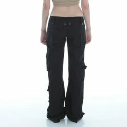 Women‘s Cargo Parachute pants TrousersTrousers Full Length Cotton Baggy Micro-elastic Low Waist Fashion Casual Office Daily Black Green S M Autumn / Fall -LIGHTINTHEBOX Shop kphbsx1644992632876