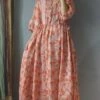 Women's Casual Dress Cotton Linen Dress Swing Dress Midi Dress Polyester Daily Casual Outdoor Daily Vacation Crew Neck Print 3/4 Length Sleeve Fall Autumn 2023 Loose Fit Orange Floral M L XL 2XL 2 Women's Casual Dress Cotton Linen Dress Swing Dress Midi Dress Polyester Daily Casual Outdoor Daily Vacation Crew Neck Print 3/4 Length Sleeve Fall Autumn 2023 Loose Fit Orange Floral M L XL 2XL -LIGHTINTHEBOX Shop kqcddh1693226485926