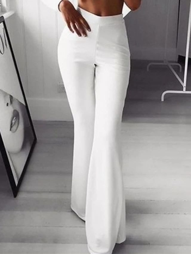 Women's Bell Bottom Pants Trousers Full Length High Waist Fashion Streetwear Xmas Christmas Street Wine Black S M Winter Autumn / Fall 6 Women's Bell Bottom Pants Trousers Full Length High Waist Fashion Streetwear Xmas Christmas Street Wine Black S M Winter Autumn / Fall - Image 4