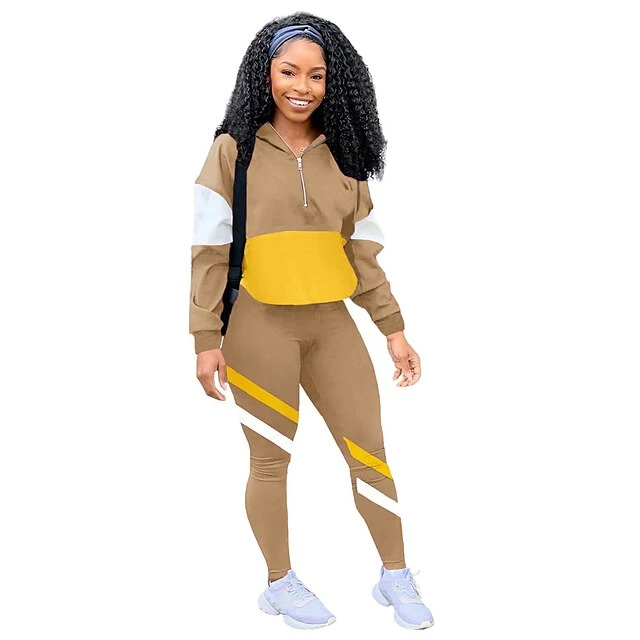 Women's Tracksuit Sweatsuit 2 Piece Casual Long Sleeve Thermal Warm Breathable Moisture Wicking Fitness Running Jogging Sportswear Activewear Color Block Violet Fluorescence+Green Black / Sweatshirt 12 Women's Tracksuit Sweatsuit 2 Piece Casual Long Sleeve Thermal Warm Breathable Moisture Wicking Fitness Running Jogging Sportswear Activewear Color Block Violet Fluorescence+Green Black / Sweatshirt - Image 10