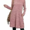 Women's Work Dress Casual Dress A Line Dress Fashion Daily Mini Dress Button Pocket Crew Neck Long Sleeve Plain Loose Fit Black Pink Gray Fall Winter S M L XL XXL