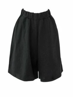 Women's Wide Leg Shorts Burmuda Shorts Faux Linen Black Red Navy Blue Fashion Casual Daily Side Pockets Wide Leg Knee Length Comfort Solid Color M L XL 2XL 3XL -LIGHTINTHEBOX Shop krzaiq1678092962938