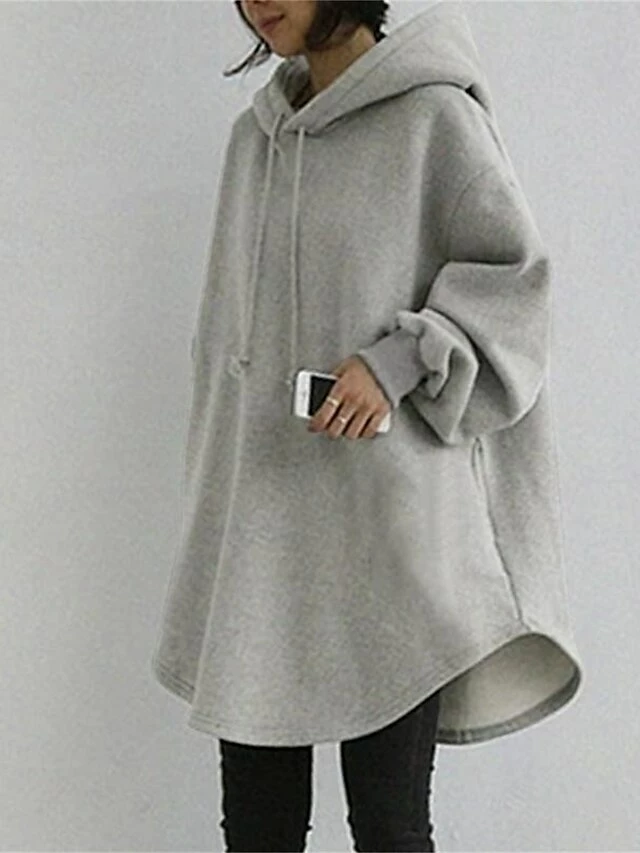 Women's Casual Dress Hoodie Dress Winter Dress Mini Dress Ruched Outdoor Street Daily Fashion Streetwear Hooded Long Sleeve 2023 Loose Fit Black Royal Blue Gray Color S M L XL XXL Size 4 Women's Casual Dress Hoodie Dress Winter Dress Mini Dress Ruched Outdoor Street Daily Fashion Streetwear Hooded Long Sleeve 2023 Loose Fit Black Royal Blue Gray Color S M L XL XXL Size - Image 2
