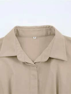 Women's Shirt Dress Casual Dress Mini Dress Outdoor Daily Date Polyester Fashion Basic Shirt Collar Button Long Sleeve Fall Winter 2023 Regular Fit Black White Brown Pure Color S M L -LIGHTINTHEBOX Shop kuigeg1695644834739