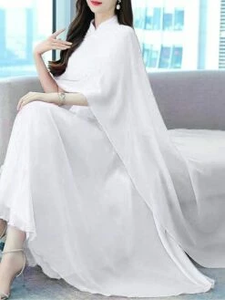 Women's Two Piece Dress Set Casual Dress Outdoor Daily Streetwear Modern Ruched Midi Dress V Neck 3/4 Length Sleeve Plain Regular Fit White Light Green Dark Pink Summer Spring S M L XL XXL -LIGHTINTHEBOX Shop kuwdcj1678430738135