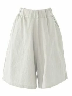 Women's Wide Leg Shorts Burmuda Shorts Faux Linen Black Red Navy Blue Fashion Casual Daily Side Pockets Wide Leg Knee Length Comfort Solid Color M L XL 2XL 3XL -LIGHTINTHEBOX Shop kwtned1684723340533