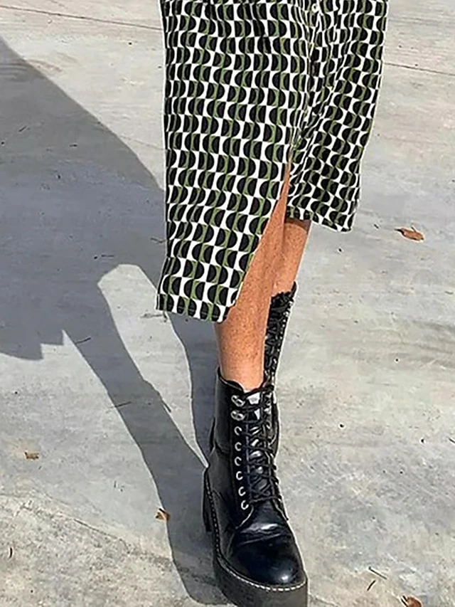 Women's Shirt Dress Casual Dress Shift Dress Midi Dress Outdoor Daily Vacation Polyester Fashion Modern Shirt Collar Button Print Long Sleeve Summer Spring Fall 2023 Regular Fit Black Geometric S M L 4 Women's Shirt Dress Casual Dress Shift Dress Midi Dress Outdoor Daily Vacation Polyester Fashion Modern Shirt Collar Button Print Long Sleeve Summer Spring Fall 2023 Regular Fit Black Geometric S M L - Image 2