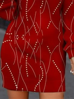 Women's Casual Dress Christmas Dress Sweatshirt Dress Ombre Print Crew Neck Mini Dress Fashion Streetwear Outdoor Christmas Long Sleeve Loose Fit Dark Red Fall Winter S M L XL XXL -LIGHTINTHEBOX Shop kxsnfe1694758160740