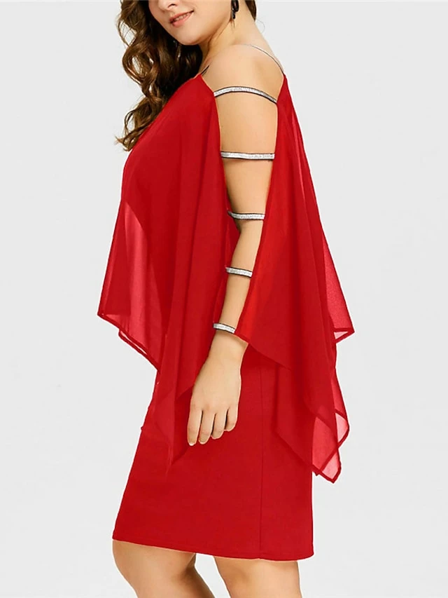 Women‘s Plus Size Curve Holiday Dress Solid Color Off Shoulder Long Sleeve Fall Spring Short Mini Dress Holiday Going Out Dress 4 Women‘s Plus Size Curve Holiday Dress Solid Color Off Shoulder Long Sleeve Fall Spring Short Mini Dress Holiday Going Out Dress - Image 2