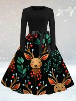 Women's Casual Dress Christmas Dress Sheath Dress Santa Claus Christmas Tree Lace Up Print Crew Neck Midi Dress Active Fashion Outdoor Christmas Long Sleeve Loose Fit Light Yellow Yellow Red Fall S M 13 Women's Casual Dress Christmas Dress Sheath Dress Santa Claus Christmas Tree Lace Up Print Crew Neck Midi Dress Active Fashion Outdoor Christmas Long Sleeve Loose Fit Light Yellow Yellow Red Fall S M -LIGHTINTHEBOX Shop lcntye1694764290854