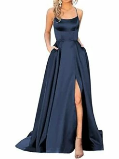 Women‘s Prom Party Dress Homecoming Dress Satin Maxi Long Dress Green Red Sleeveless Pure Color Split Spring Summer Spaghetti Strap Party Stylish Elegant Party 2023 S M L XL -LIGHTINTHEBOX Shop lexqpz1677666420250