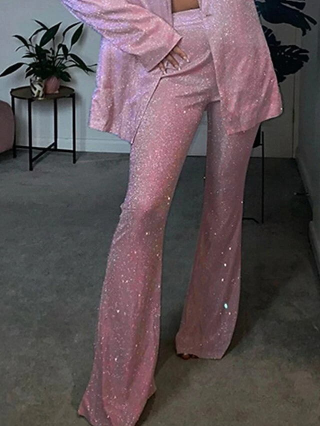 Women's Dress Pants Pants Trousers Baggy Full Length Sequins Baggy Micro-elastic High Waist Fashion Streetwear Party Outdoor Black Silvery S M Fall Winter 12 Women's Dress Pants Pants Trousers Baggy Full Length Sequins Baggy Micro-elastic High Waist Fashion Streetwear Party Outdoor Black Silvery S M Fall Winter - Image 10