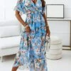 Women's Casual Dress Boho Dress Midi Dress Black White Pink Half Sleeve Floral Print Summer Spring V Neck Vacation 2023 S M L XL XXL -LIGHTINTHEBOX Shop lierrk1646036335830