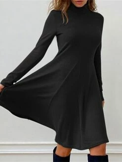 Women's Casual Dress Plain Dress Midi Dress Patchwork Outdoor Street Daily Fashion Streetwear Stand Collar Long Sleeve 2023 Slim Black Khaki Gray Color S M L XL XXL Size 16 Women's Casual Dress Plain Dress Midi Dress Patchwork Outdoor Street Daily Fashion Streetwear Stand Collar Long Sleeve 2023 Slim Black Khaki Gray Color S M L XL XXL Size -LIGHTINTHEBOX Shop lilcnh1692259908538