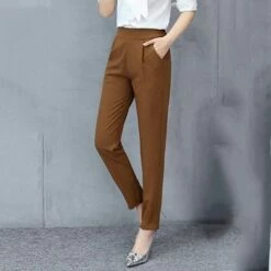 Women's Dress Pants Chinos Pants Trousers Ankle-Length Micro-elastic Mid Waist Fashion Daily Black Army Green M L