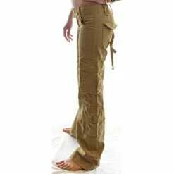 Women‘s Cargo Parachute pants TrousersTrousers Full Length Cotton Baggy Micro-elastic Low Waist Fashion Casual Office Daily Black Green S M Autumn / Fall -LIGHTINTHEBOX Shop lkoxgo1644995793489