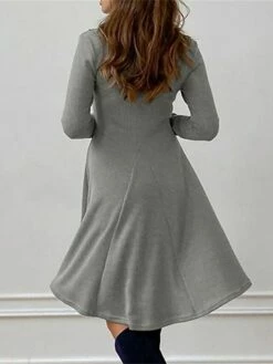 Women's Casual Dress Plain Dress Midi Dress Patchwork Outdoor Street Daily Fashion Streetwear Stand Collar Long Sleeve 2023 Slim Black Khaki Gray Color S M L XL XXL Size 19 Women's Casual Dress Plain Dress Midi Dress Patchwork Outdoor Street Daily Fashion Streetwear Stand Collar Long Sleeve 2023 Slim Black Khaki Gray Color S M L XL XXL Size -LIGHTINTHEBOX Shop lkxeyf1692259909847