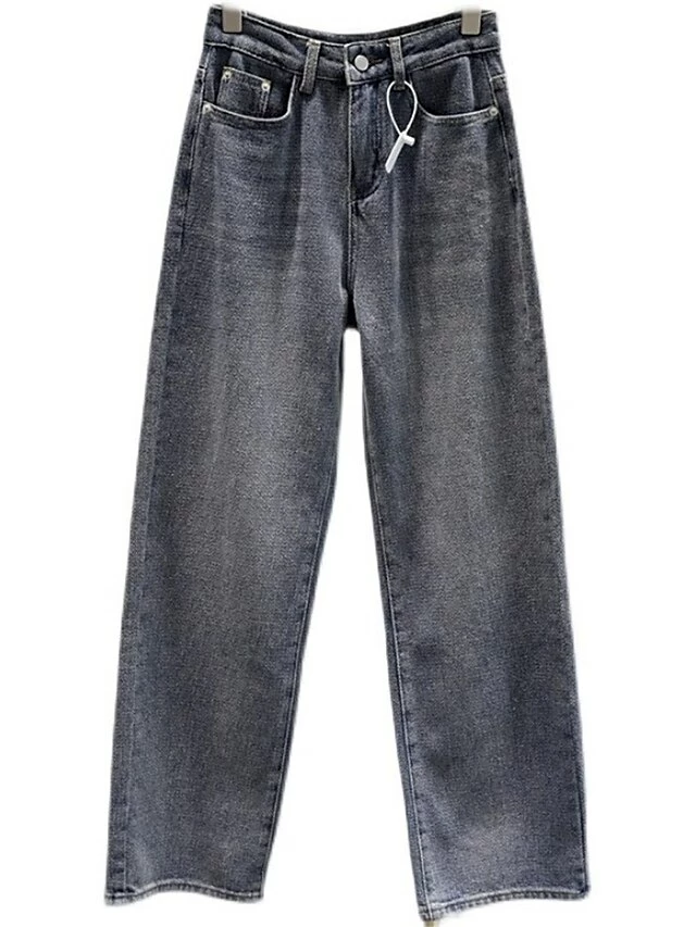 Women's Jeans Wide Leg Pants Trousers Full Length Fashion Streetwear Outdoor Street Blue S M Fall Winter 7 Women's Jeans Wide Leg Pants Trousers Full Length Fashion Streetwear Outdoor Street Blue S M Fall Winter - Image 5