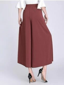 Women's Dress Pants Culottes Wide Leg Pants Trousers Ankle-Length Side Pockets Baggy Micro-elastic Mid Waist Fashion Work Daily Black Green M L 11 Women's Dress Pants Culottes Wide Leg Pants Trousers Ankle-Length Side Pockets Baggy Micro-elastic Mid Waist Fashion Work Daily Black Green M L -LIGHTINTHEBOX Shop llrgfb1660726712619