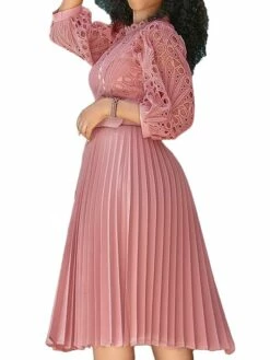 Women's Party Dress Lace Dress A Line Dress Midi Dress Black White Pink 3/4 Length Sleeve Pure Color Lace Fall Winter Autumn Crew Neck Elegant Party Spring Dress 2023 S M L XL XXL 3XL 11 Women's Party Dress Lace Dress A Line Dress Midi Dress Black White Pink 3/4 Length Sleeve Pure Color Lace Fall Winter Autumn Crew Neck Elegant Party Spring Dress 2023 S M L XL XXL 3XL -LIGHTINTHEBOX Shop lmbszr1656585400217