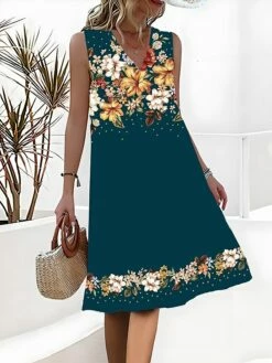 Women's Casual Dress Ethnic Dress Tank Dress Floral Paisley Pocket Print Strap Midi Dress Vintage Ethnic Outdoor Daily Sleeveless Loose Fit Black Navy Blue Blue Summer Spring S M L XL XXL -LIGHTINTHEBOX Shop lmhusk1689075076741