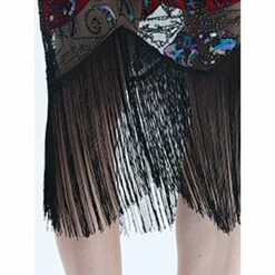 Women's Retro 1920s Fringe Dress Midi Dress Party Halloween Sequins Tassel Fringe Floral V Neck Short Sleeve Regular Fit Spring Fall 2023 Black Red S M L XL -LIGHTINTHEBOX Shop lmhyak1692849729865