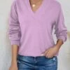 Women's Shirt Blouse Purple Green Grey Plain Long Sleeve Casual Daily Basic Neon & Bright V Neck Regular Fit Fall & Winter 1 Women's Shirt Blouse Purple Green Grey Plain Long Sleeve Casual Daily Basic Neon & Bright V Neck Regular Fit Fall & Winter -LIGHTINTHEBOX Shop lqvgzd1667470279140