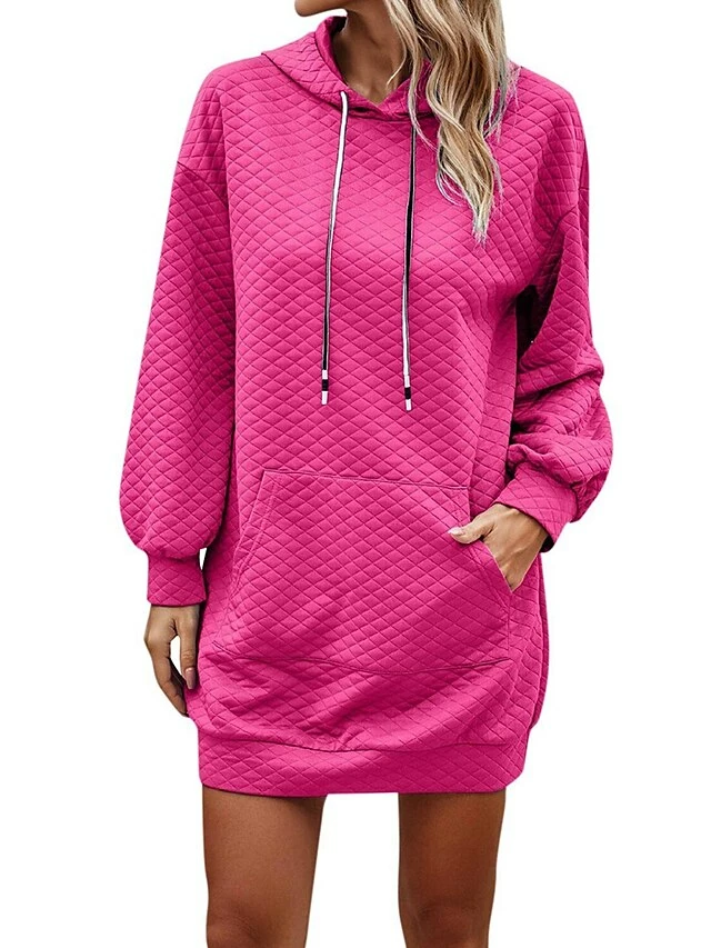 Women's Casual Dress Hoodie Dress Winter Dress Mini Dress Pocket Daily Date Going Out Active Fashion Hooded Long Sleeve 2023 Loose Fit Black Wine Navy Blue Color S M L XL XXL Size 14 Women's Casual Dress Hoodie Dress Winter Dress Mini Dress Pocket Daily Date Going Out Active Fashion Hooded Long Sleeve 2023 Loose Fit Black Wine Navy Blue Color S M L XL XXL Size - Image 12