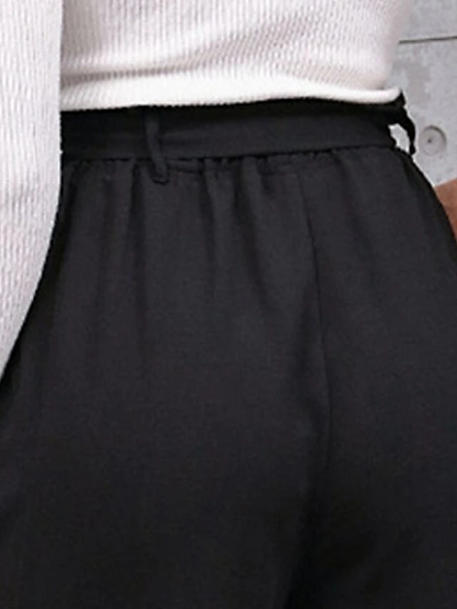 Women‘s Cropped Dress Pants Black Fashion Streetwear Outdoor Street Casual Ankle-Length Windproof Solid Color S M L XL 8 Women‘s Cropped Dress Pants Black Fashion Streetwear Outdoor Street Casual Ankle-Length Windproof Solid Color S M L XL - Image 6