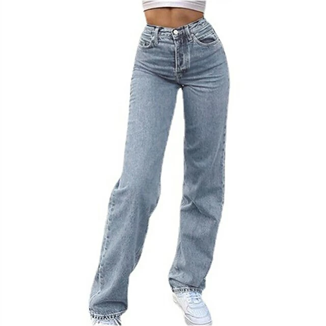 Women's Straight Leg Jeans Butterfly Printed Classic Modern Regular Spring &Fall Light Blue 7 Women's Straight Leg Jeans Butterfly Printed Classic Modern Regular Spring &Fall Light Blue - Image 5