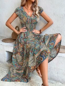 Women's Long Dress Maxi Dress Casual Dress Swing Dress Summer Dress Floral Paisley Tribal Fashion Casual Outdoor Daily Holiday Ruched Print Short Sleeve V Neck Dress Loose Fit Green Red Orange 9 Women's Long Dress Maxi Dress Casual Dress Swing Dress Summer Dress Floral Paisley Tribal Fashion Casual Outdoor Daily Holiday Ruched Print Short Sleeve V Neck Dress Loose Fit Green Red Orange -LIGHTINTHEBOX Shop lwkfcp1680863251971