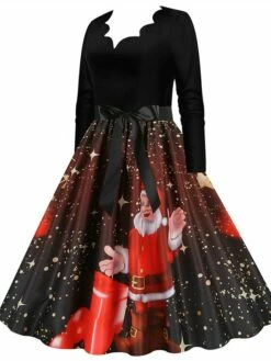 Women's Christmas Party Dress Swing DressKnee Length Dress Green Purple Wine Red Black Long Sleeve Santa Claus Elk Snowman Print Fall Winter V Neck Vintage Party Elegant Party 2022 S M L XL XXL 3XL 30 Women's Christmas Party Dress Swing DressKnee Length Dress Green Purple Wine Red Black Long Sleeve Santa Claus Elk Snowman Print Fall Winter V Neck Vintage Party Elegant Party 2022 S M L XL XXL 3XL -LIGHTINTHEBOX Shop lxtoqf1665475509018
