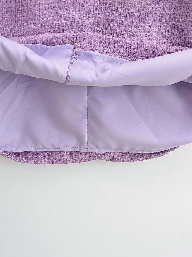 Women's Work Dress Casual Dress Sheath Dress Fashion Office Daily Mini Dress Patchwork Button Stand Collar Short Sleeve Plain Regular Fit Purple Fall Winter S M L 12 Women's Work Dress Casual Dress Sheath Dress Fashion Office Daily Mini Dress Patchwork Button Stand Collar Short Sleeve Plain Regular Fit Purple Fall Winter S M L - Image 10