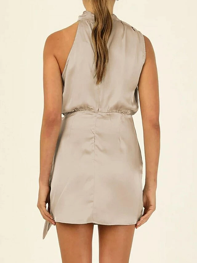 Women's Party Dress Homecoming Dress Cocktail Dress Mini Dress Black Champagne Light Green Sleeveless Pure Color Lace Up Spring Fall Winter Halter Neck Fashion Wedding Guest Birthday Vacation Loose 15 Women's Party Dress Homecoming Dress Cocktail Dress Mini Dress Black Champagne Light Green Sleeveless Pure Color Lace Up Spring Fall Winter Halter Neck Fashion Wedding Guest Birthday Vacation Loose - Image 13