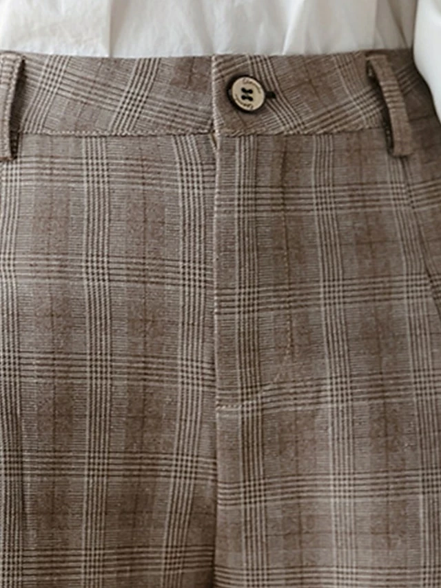 Women's Dress Pants Cropped Pants Ankle-Length Cotton Print Micro-elastic High Waist Fashion Streetwear Formal Work Grey Coffee S M Fall Winter 21 Women's Dress Pants Cropped Pants Ankle-Length Cotton Print Micro-elastic High Waist Fashion Streetwear Formal Work Grey Coffee S M Fall Winter - Image 19