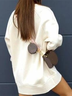 Women's Casual Dress Sweatshirt Dress Winter Dress Mini Dress Patchwork Outdoor Street Daily Active Fashion Crew Neck Long Sleeve 2023 Loose Fit Black White Green Color S M L XL XXL Size -LIGHTINTHEBOX Shop magmso1693539410581