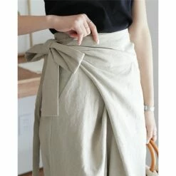 Women's Dress Pants Culottes Wide Leg Wide Leg Full Length Faux Linen Side Pockets Baggy Mid Waist Fashion Party Casual Black Khaki M L Summer Spring &Fall -LIGHTINTHEBOX Shop majsux1654070308907