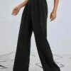 Women's Dress Pants Culottes Wide Leg Wide Leg Full Length Pocket Baggy Micro-elastic High Waist Simple Chino Casual Going Out Black S M Spring, Fall, Winter, Summer