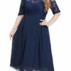Women's Plus Size Curve Party Dress Lace Dress Sheath Dress Solid Color Midi Dress Short Sleeve Lace Patchwork Crew Neck Fashion Wedding Dark Blue Spring Fall XL XXL 3XL 4XL 5XL 2 Women's Plus Size Curve Party Dress Lace Dress Sheath Dress Solid Color Midi Dress Short Sleeve Lace Patchwork Crew Neck Fashion Wedding Dark Blue Spring Fall XL XXL 3XL 4XL 5XL -LIGHTINTHEBOX Shop mcrxvz1693533319268