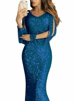 Women's Party Dress Fringe Dress Sequin Dress Long Dress Maxi Dress Silver Black Pink Long Sleeve Pure Color Sequins Spring Fall Winter Crew Neck Elegant Party Winter Dress Wedding Guest 2023 S M L -LIGHTINTHEBOX Shop medjbx1691114464500