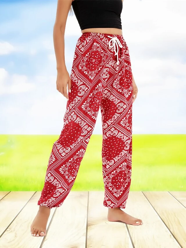 Women's Trousers Pants Trousers Baggy Full Length Cotton Pocket Baggy High Waist Casual Lounge Casual Daily Black Wine S M Spring & Summer 4 Women's Trousers Pants Trousers Baggy Full Length Cotton Pocket Baggy High Waist Casual Lounge Casual Daily Black Wine S M Spring & Summer - Image 2