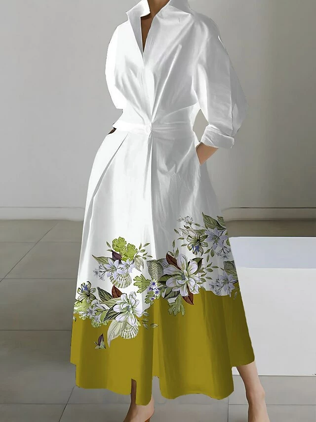 Women's Shirt Dress Casual Dress Swing Dress Maxi Long Dress Outdoor Office Daily Polyester Fashion Modern Shirt Collar Button Pocket Long Sleeve Spring Fall Winter 2023 Loose Fit ArmyGreen Black 4 Women's Shirt Dress Casual Dress Swing Dress Maxi Long Dress Outdoor Office Daily Polyester Fashion Modern Shirt Collar Button Pocket Long Sleeve Spring Fall Winter 2023 Loose Fit ArmyGreen Black - Image 2